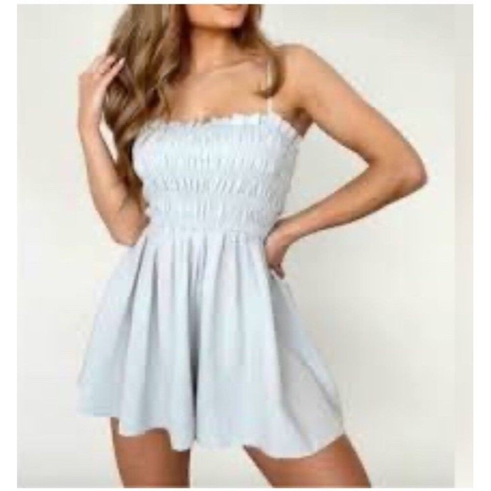 mabel Smocked Romper Mint Green Womens Small